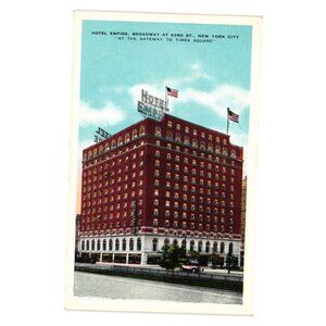 Hotel Empire New York City Broadway Vintage Postcard Unused Linen E C Kropp